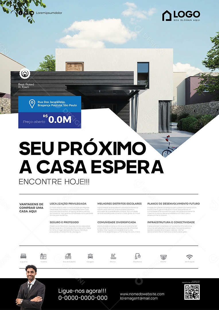 Casa de Luxo à Venda Ilustração Vetor EPS Editável