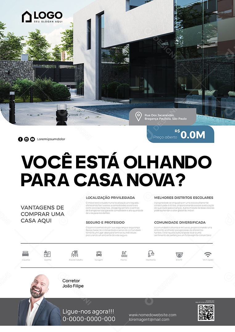 Casa de Luxo à Venda Ilustração Vetor EPS Editável