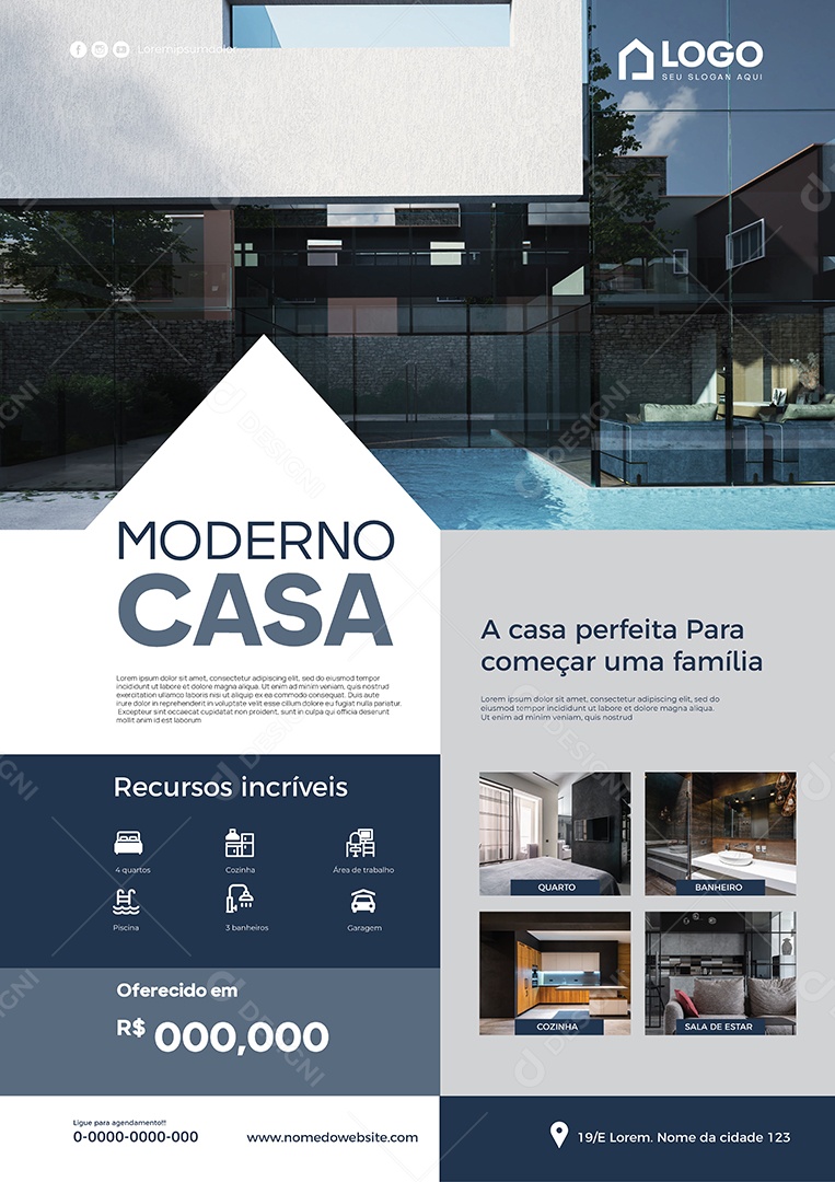 Casa Moderna à Venda Ilustração Vetor EPS Editável