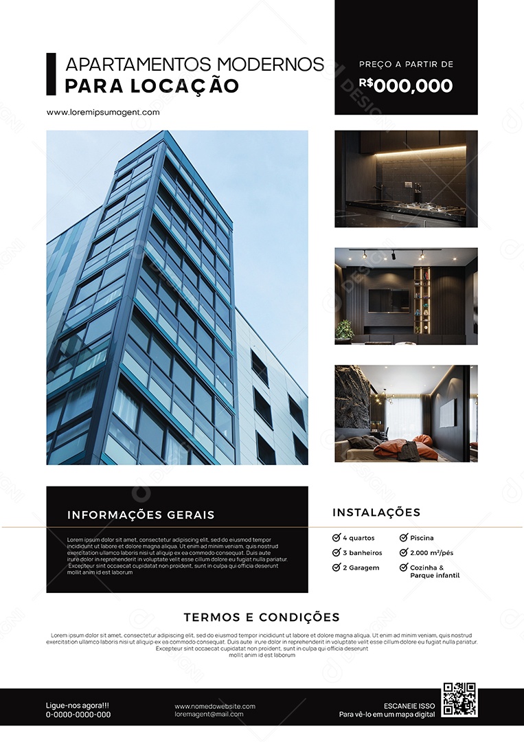 Apartamentos Modernos para Locação Ilustração Vetor EPS Editável