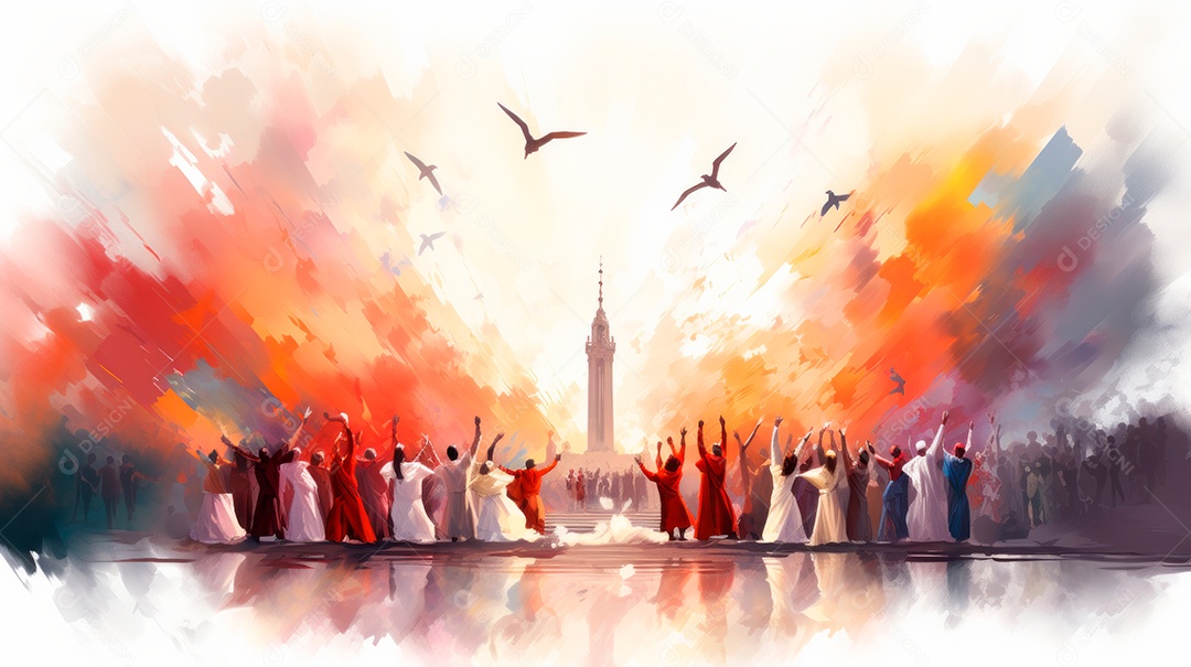 Festival de Pentecostes Comemore o Senhor 19 de maio AI Generativa.