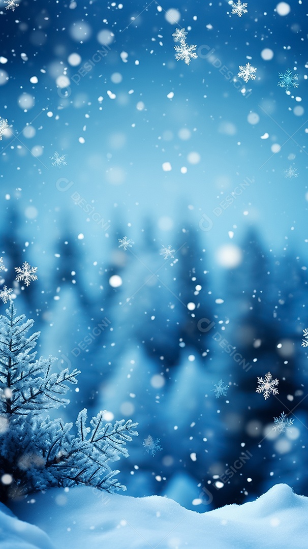 Árvore de natal luzes fundo de inverno