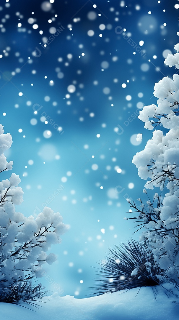 Árvore de natal luzes fundo de inverno