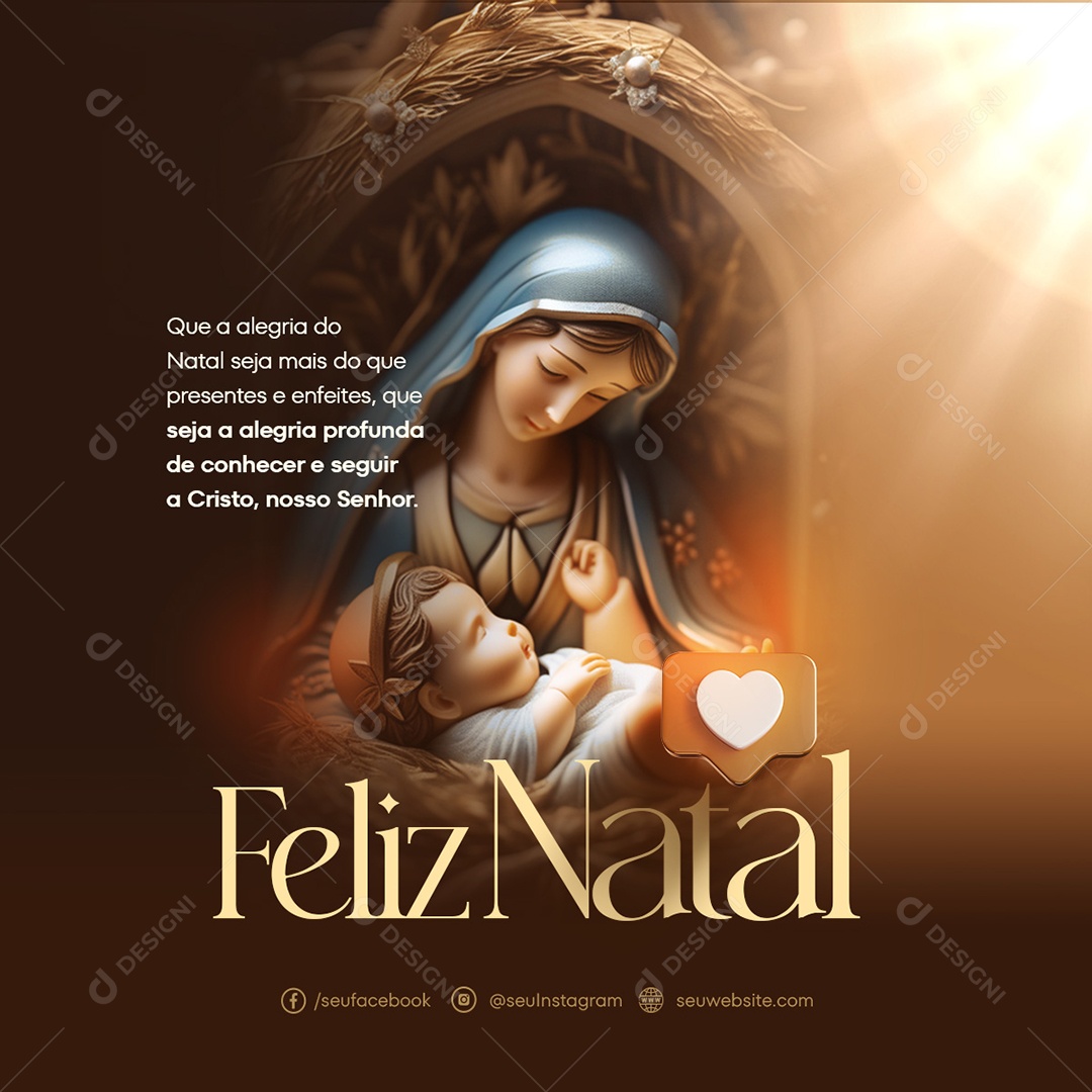 Social Media Feliz Natal Nosso Senhor PSD Editável