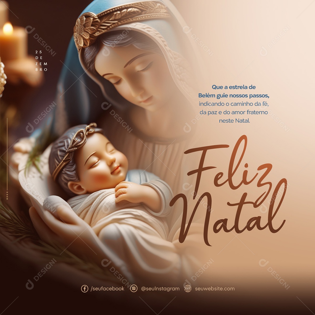 Social Media Fé Da Paz e Do Amor Fraterno Feliz Natal PSD Editável