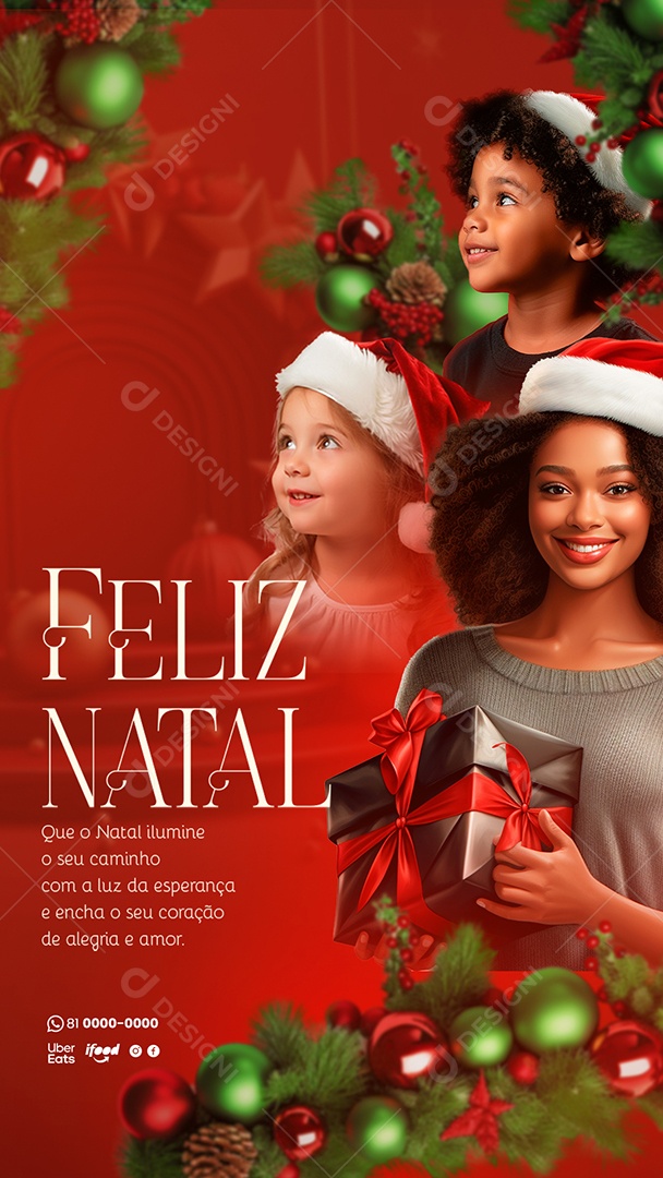Luz Da Esperança Feliz Natal Social Media PSD Editável