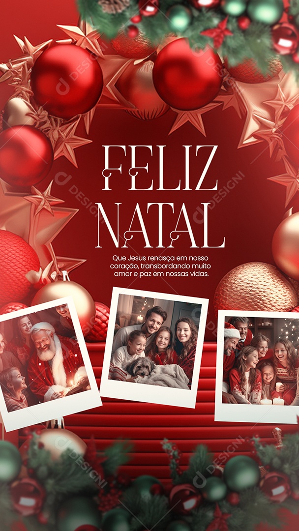 Story Amor e Paz em Nossas Vidas Feliz Natal Social Media PSD Editável