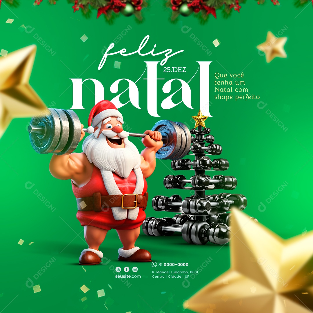 Feed Feliz Natal 25 De Dezembro Natal Com Shape Perfeito Social Media PSD Editável