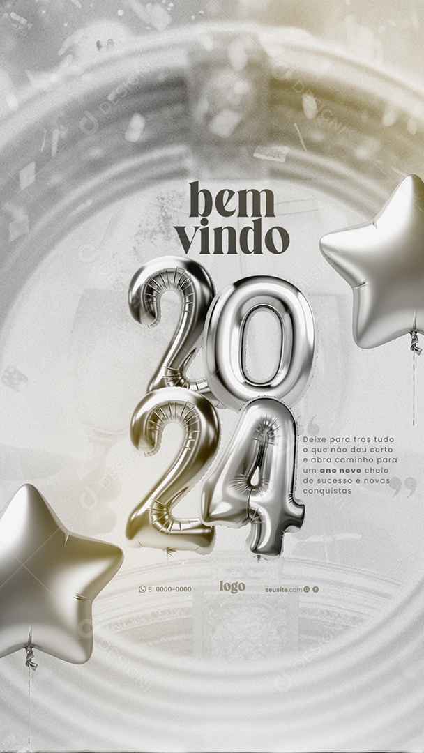 Social Media Story Bem Vindo 2024 Novas Conquistas PSD Editável