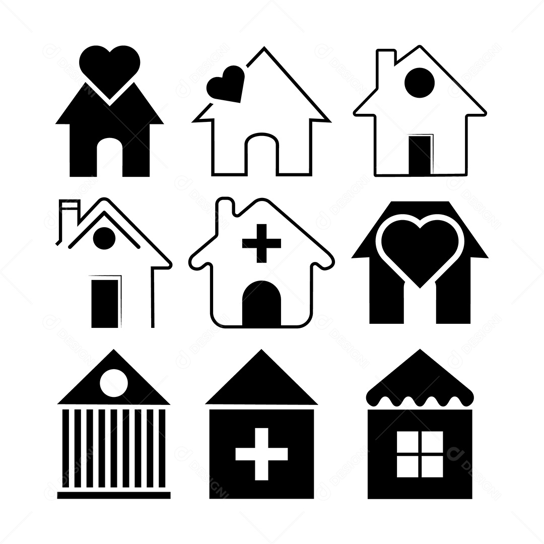 Conjunto de Casa Ilustração Vetor EPS