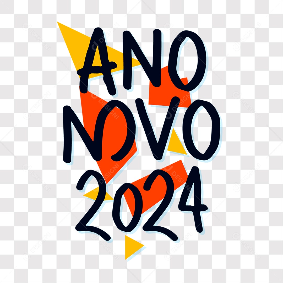 Lettering Ano Novo 2024 Texto Preto EPS + PNG