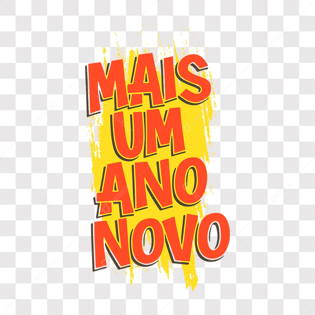 Lettering Mais Um Ano Novo Texto Vermelho EPS + PNG