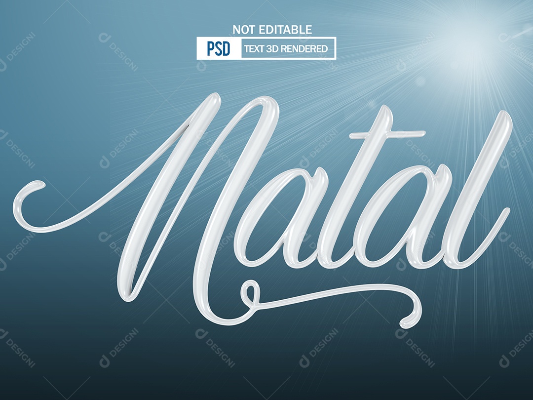 Natal Texto 3D Prata para Composição PSD