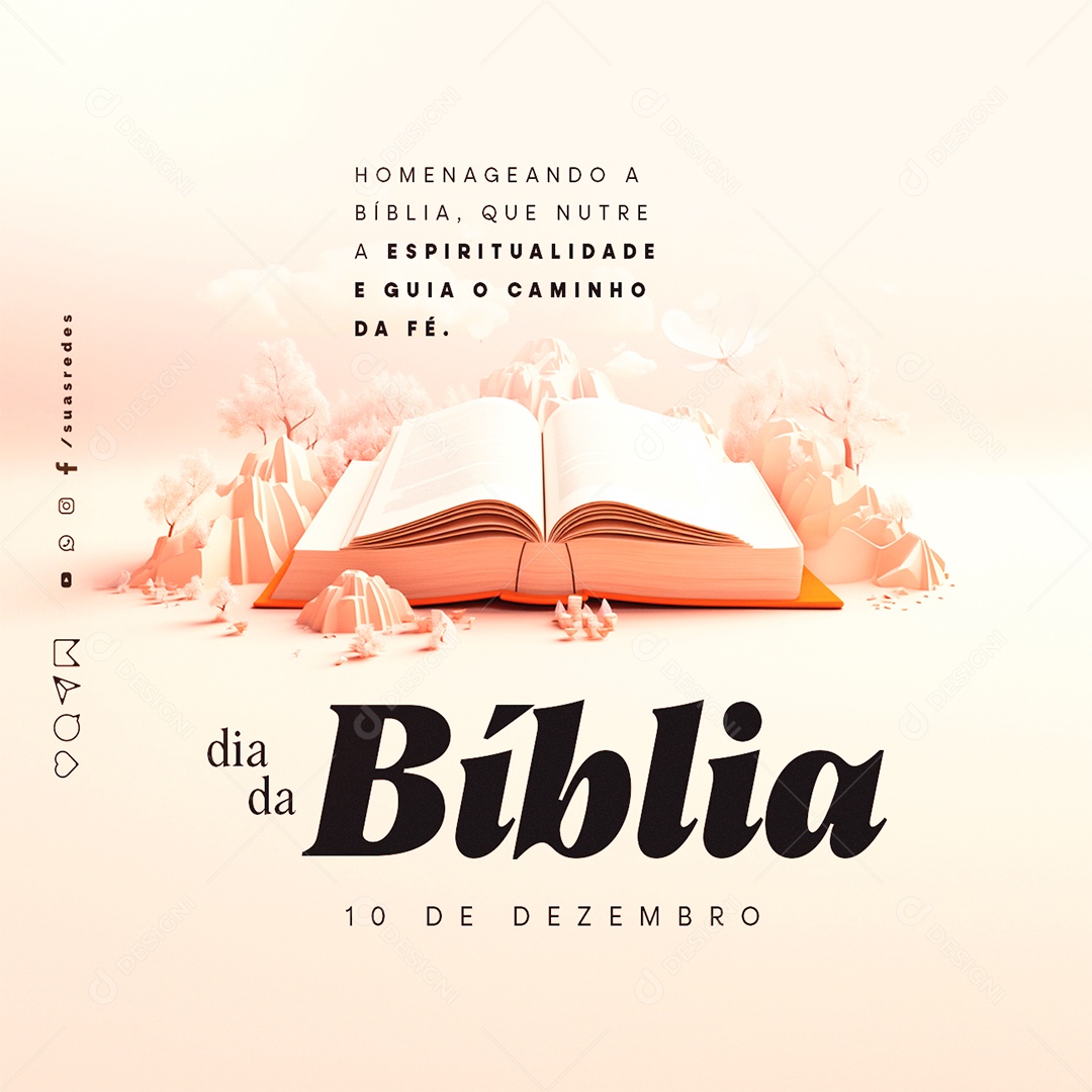 Dia da Bíblia 10 de Dezembro Social Media PSD Editável