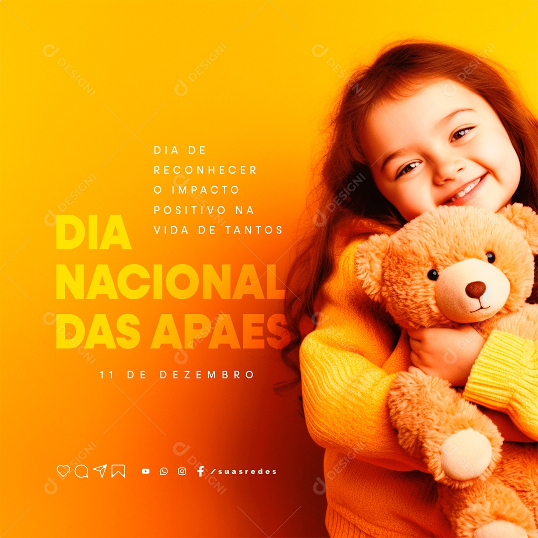 Social Media Dia Nacional Das Apaes 11 de Dezembro PSD Editável