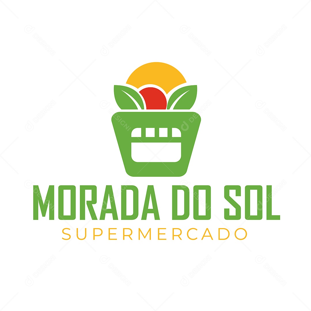 Modelo de Logo Supermercado Ilustração Vetor EPS Editável