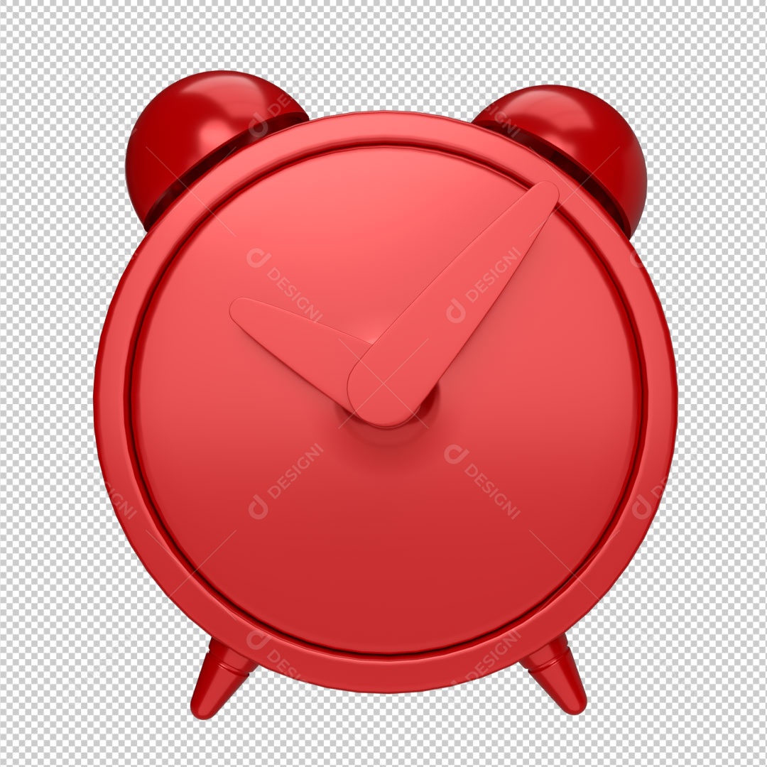 Relógio de Natal Elemento 3D Vermelho para Composição PSD