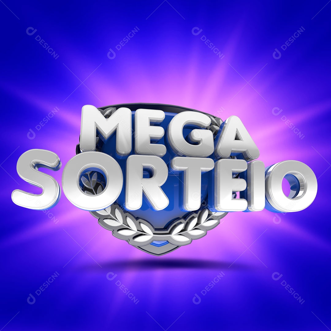 Texto 3D Mega Sorteio Para Composição PSD