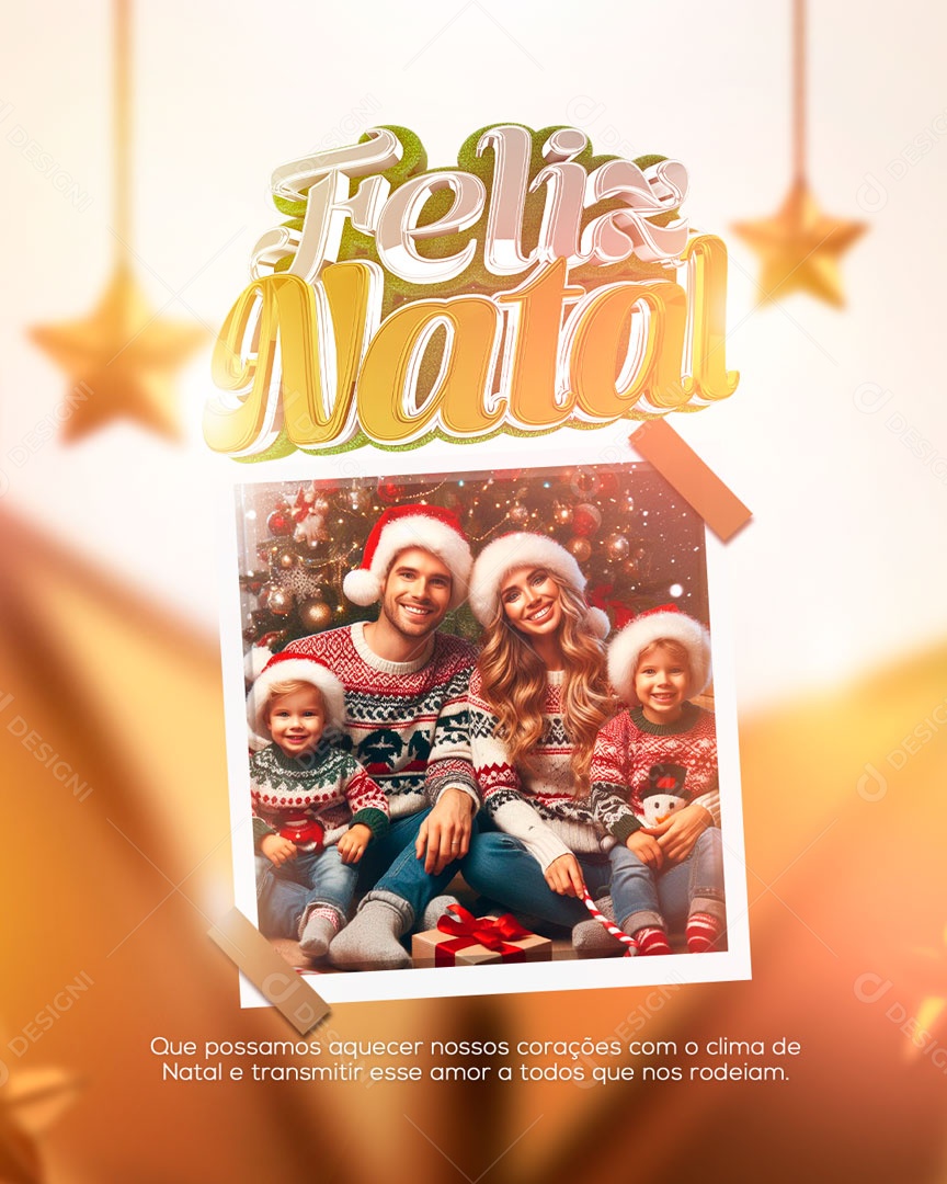 Social Media Feliz Natal Aquecer Nossos Corações PSD Editável