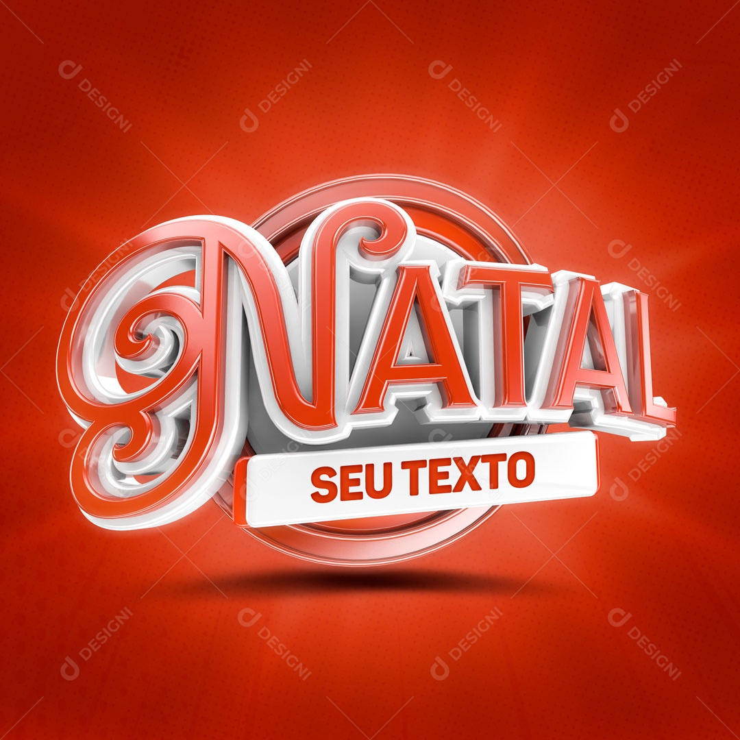 Texto 3D Natal Vermelho Para Composição PSD