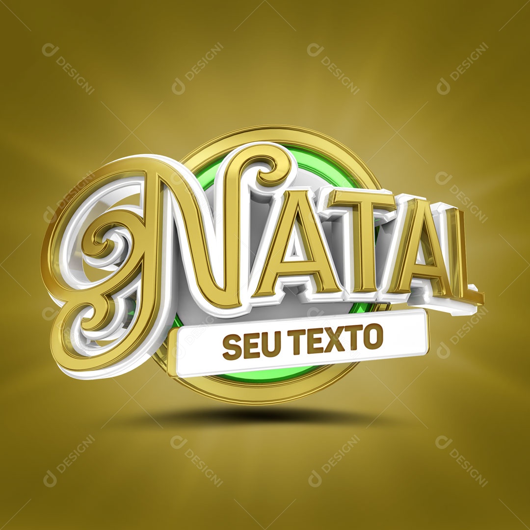 Texto 3D Natal Dourado Para Composição PSD