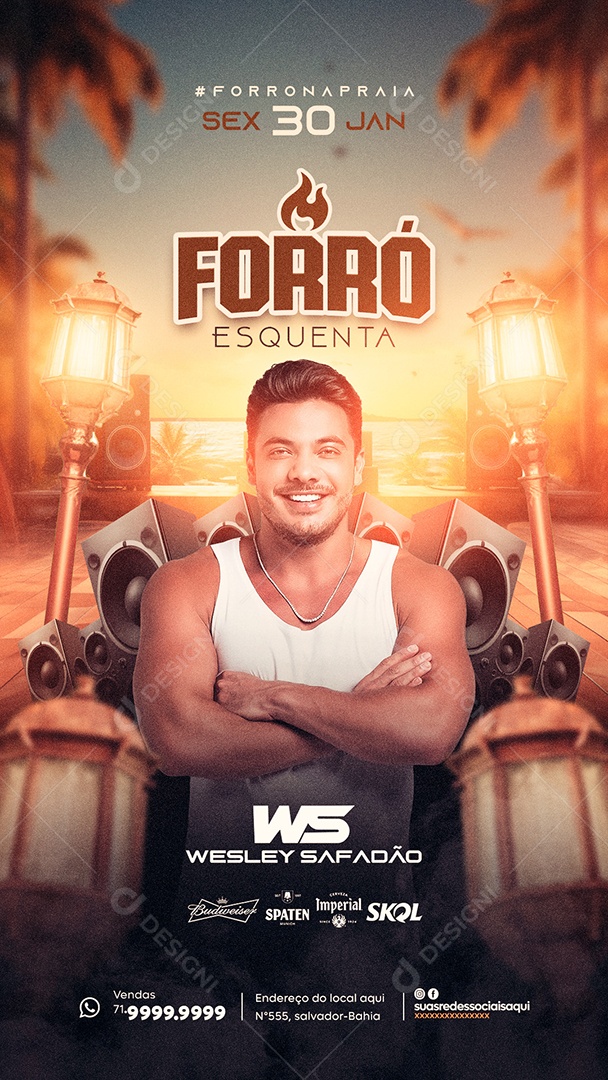 Social Media Flyer Story Forró Esquenta WS PSD Editável