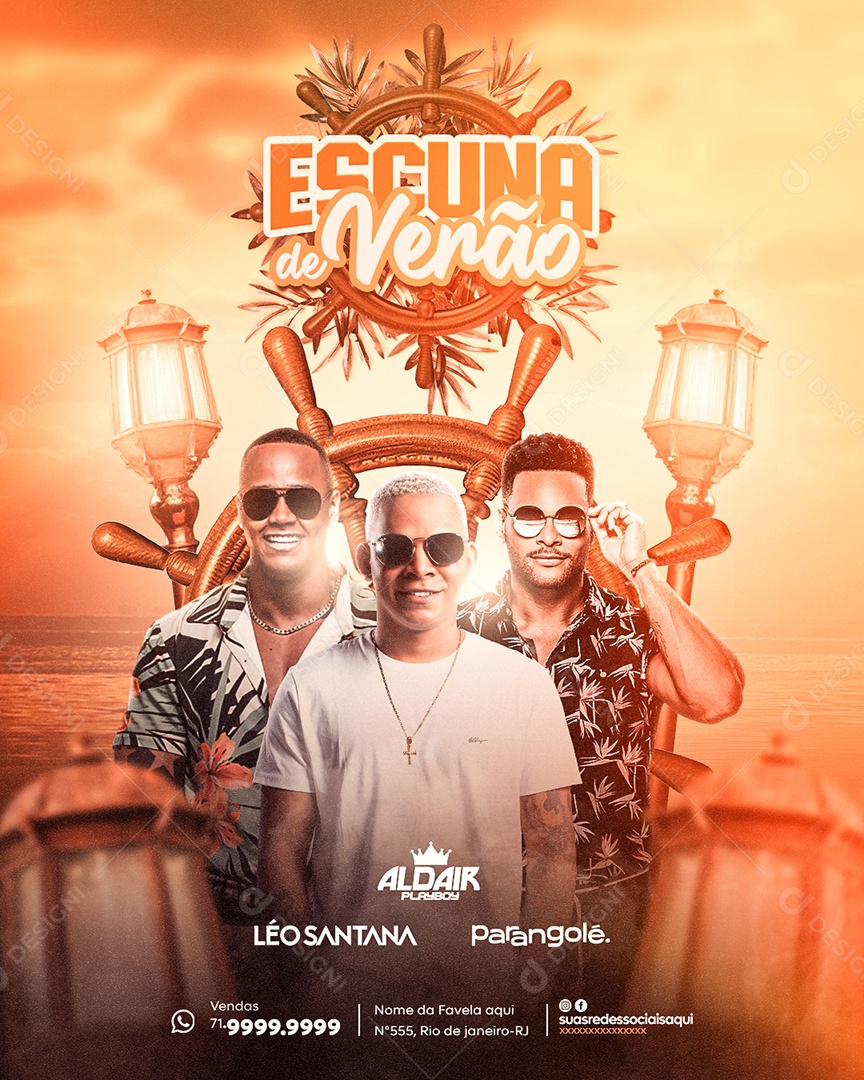 Flyer Story Escuna Verão Social Media PSD Editável