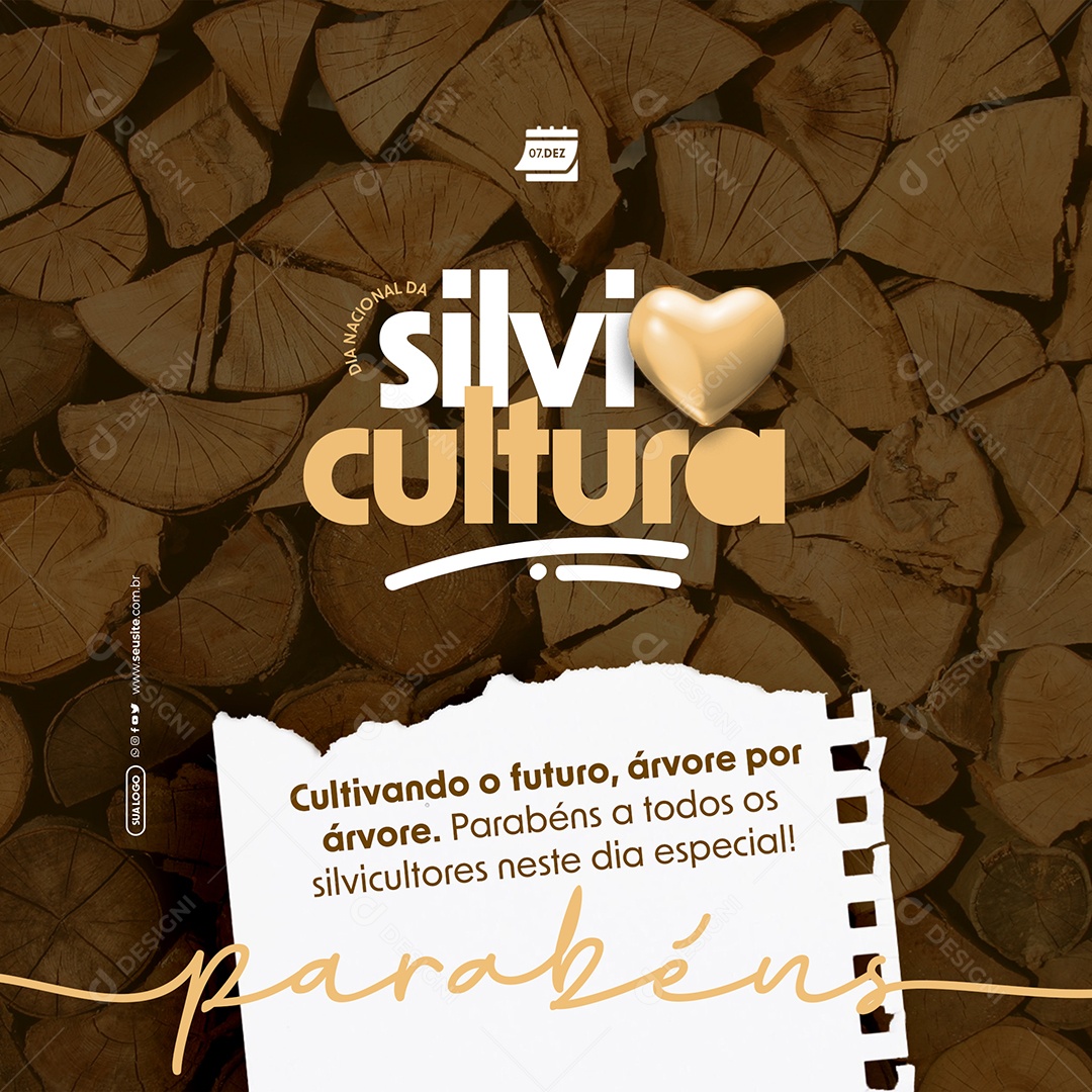 Dia Nacional da Silvicultura 07 de Dezembro Cultivando o Futuro Árvore Social Media PSD Editável