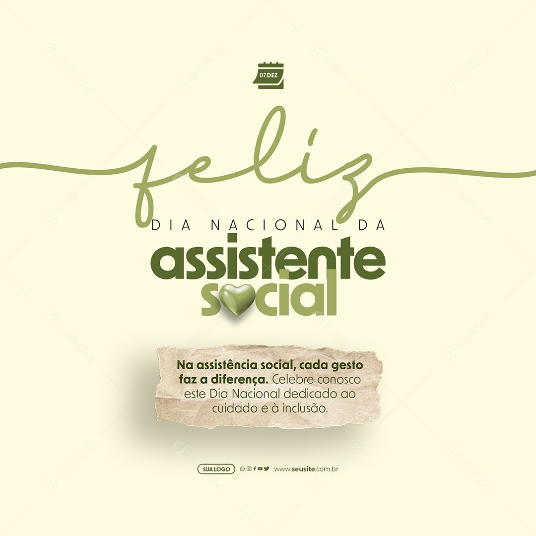 Dia Internacional da Assistente Social Cada Gesto Faz a Diferença Social Media PSD Editável