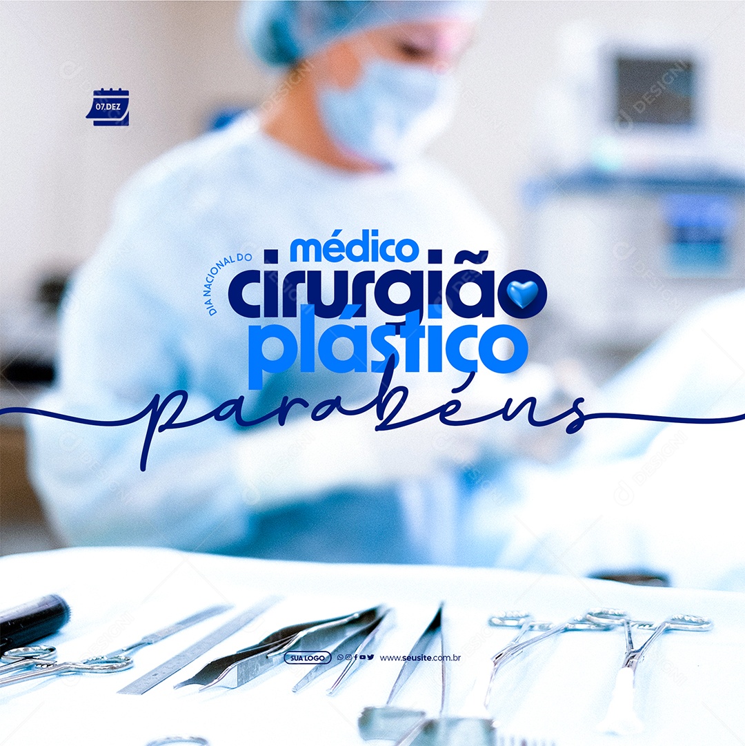 Dia Do Cirurgião Plástico 07 De Dezembro Parabéns Social Media PSD Editável