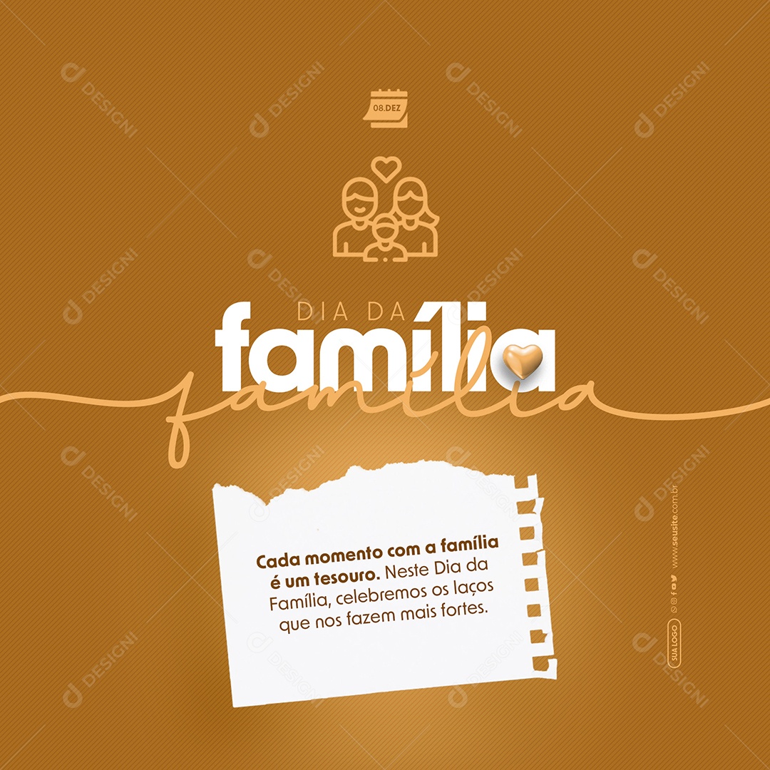 Dia da Família 08 de Dezembro Celebramos os Laços que nos Fazem mais Fortes Social Media PSD Editável