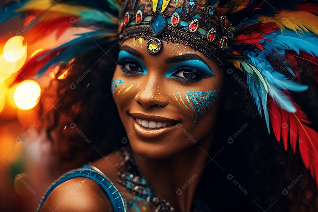 Mulher fantasiada para carnaval