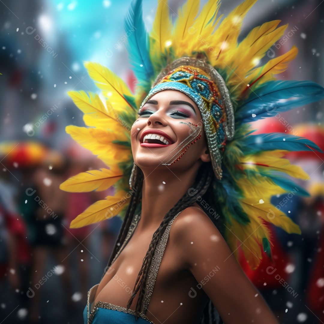 Mulher fantasiada para carnaval