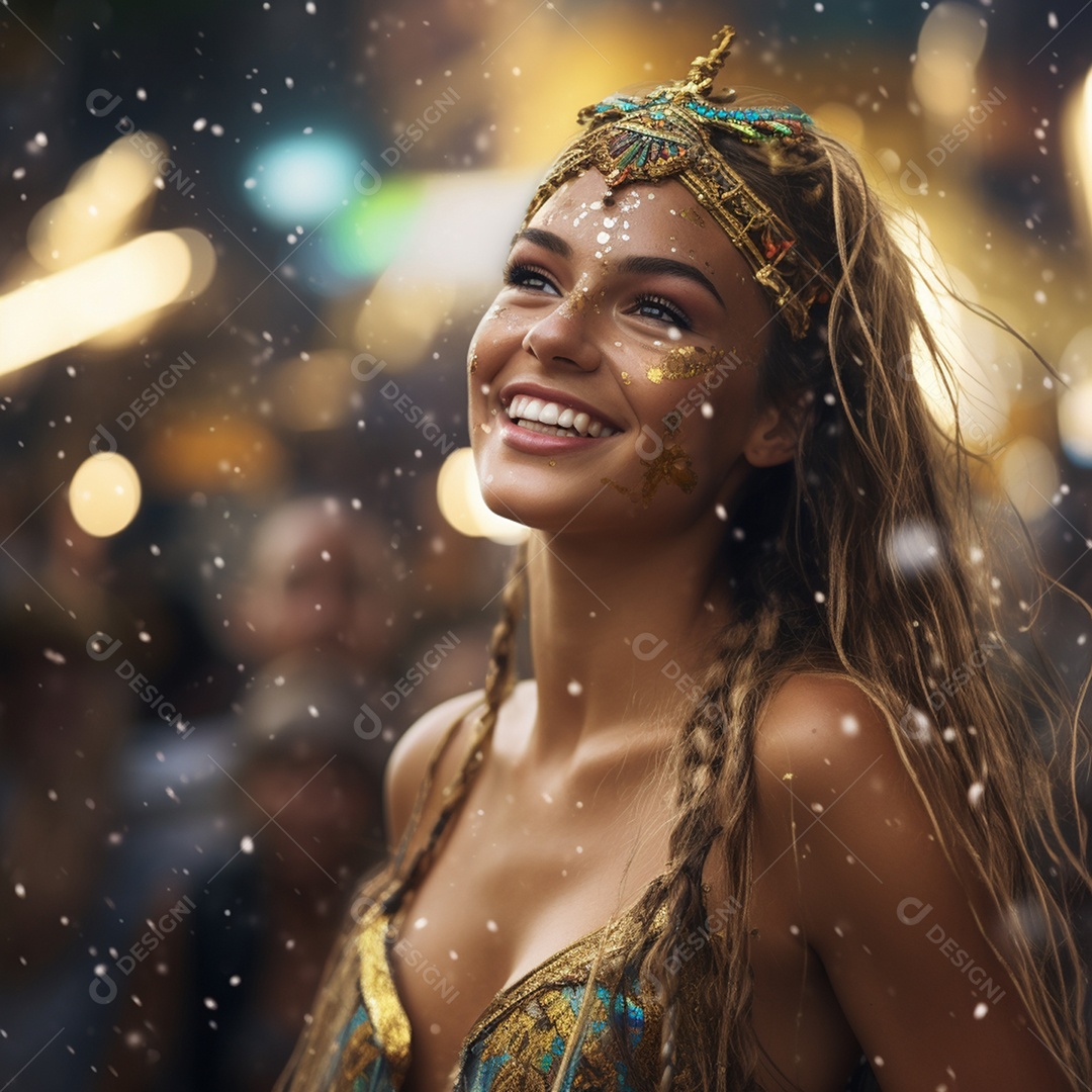 Mulher fantasiada para carnaval