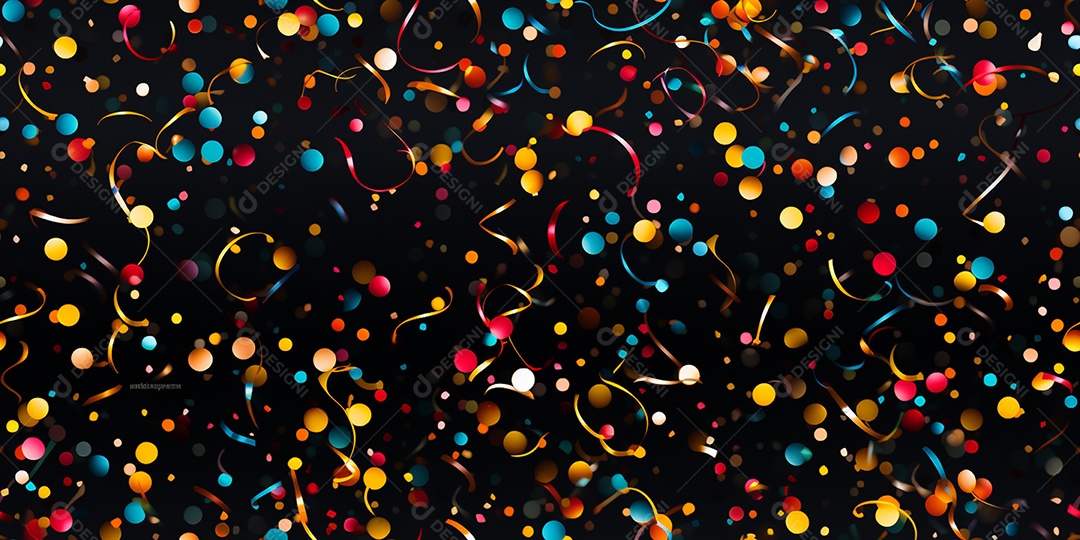 Background de confete em fundo preto