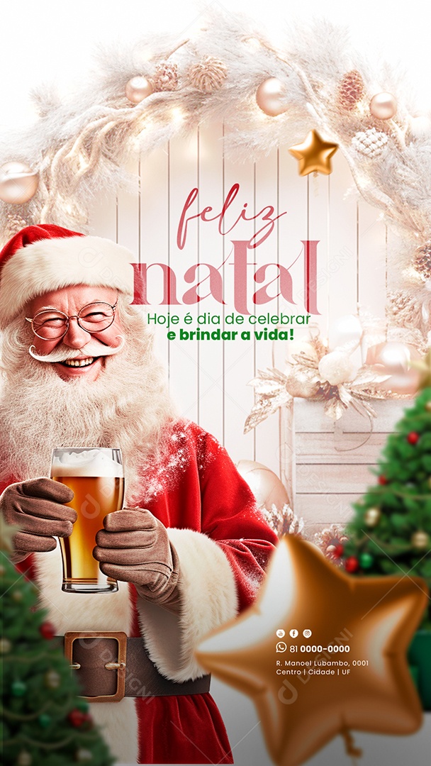 Social Media Story Feliz Natal Dia De Brindar PSD Editável