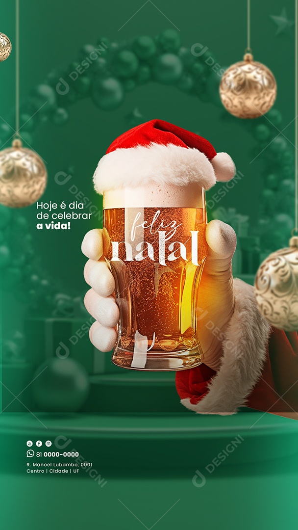 Story Hoje é Dia De Celebrar a Vida Feliz Natal Social Media PSD Editável