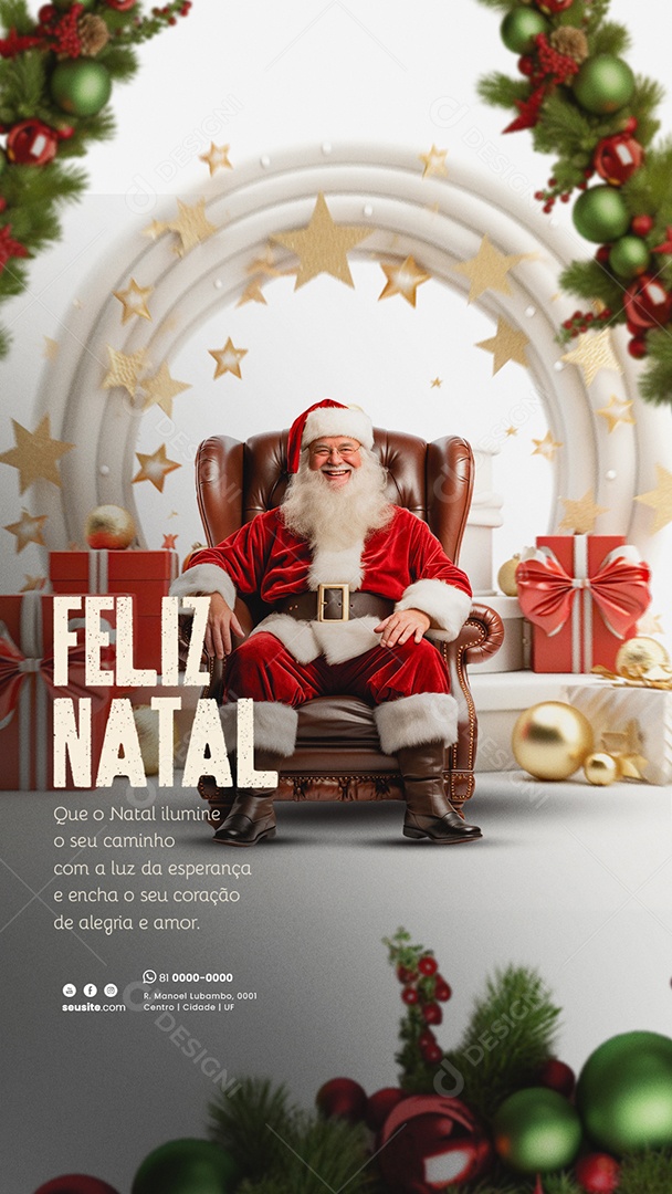 Social Media Story a Luz Da Esperança Feliz Natal PSD Editável