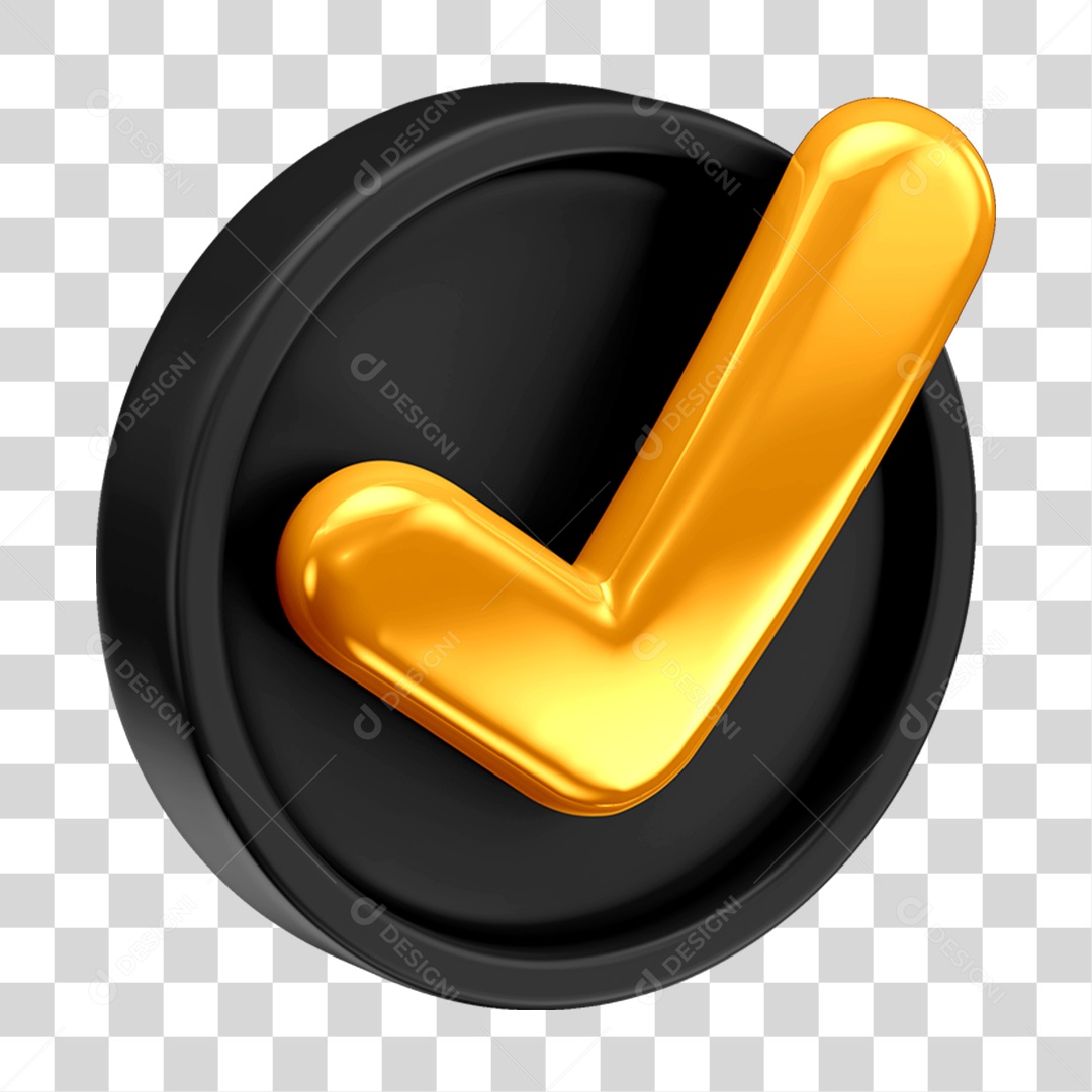 Ícone 3D Check Confirmação Para Composição PNG Transparente