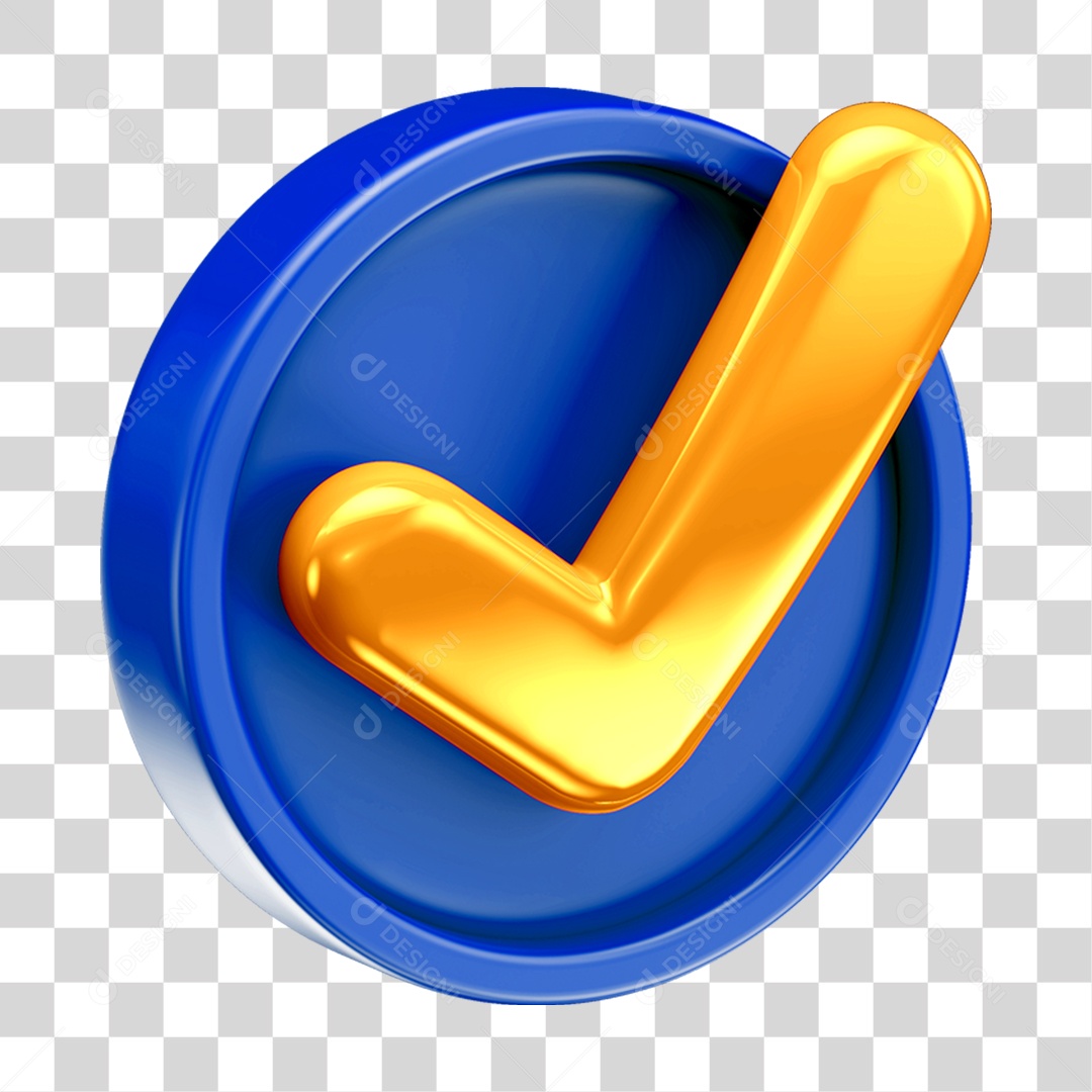 Ícone 3D Check Confirmação Para Composição PNG Transparente