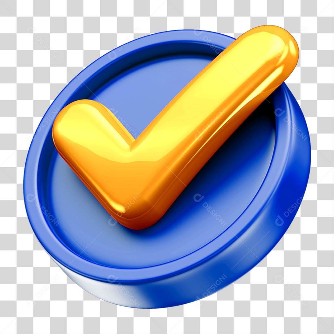 Ícone 3D Check Confirmação Para Composição PNG Transparente