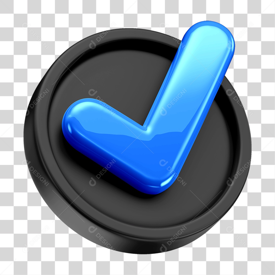 Ícone 3D Check Confirmação Para Composição PNG Transparente