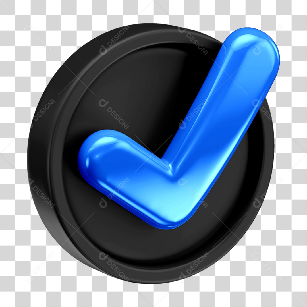 Ícone 3D Check Confirmação Para Composição PNG Transparente