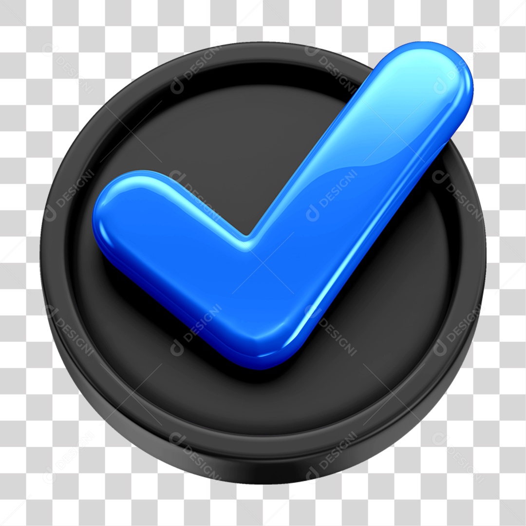 Ícone 3D Check Confirmação Para Composição PNG Transparente