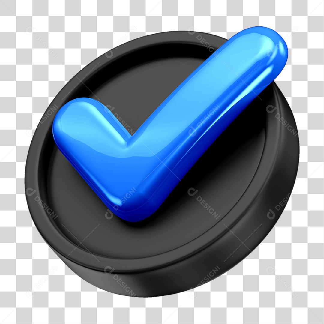 Ícone 3D Check Confirmação Para Composição PNG Transparente