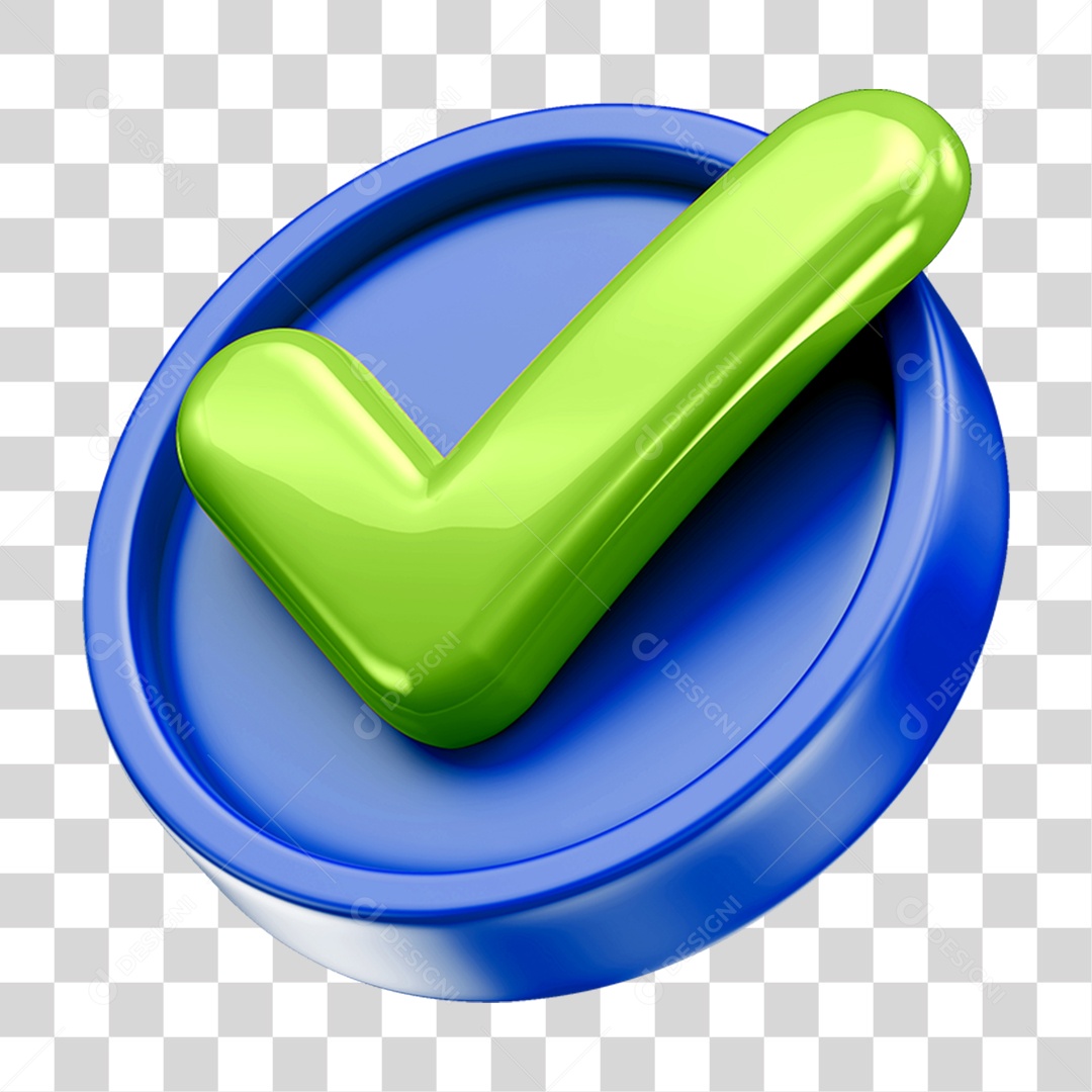 Ícone 3D Check Confirmação Para Composição PNG Transparente