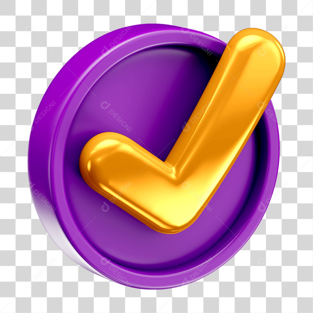 Ícone 3D Check Confirmação Para Composição PNG Transparente