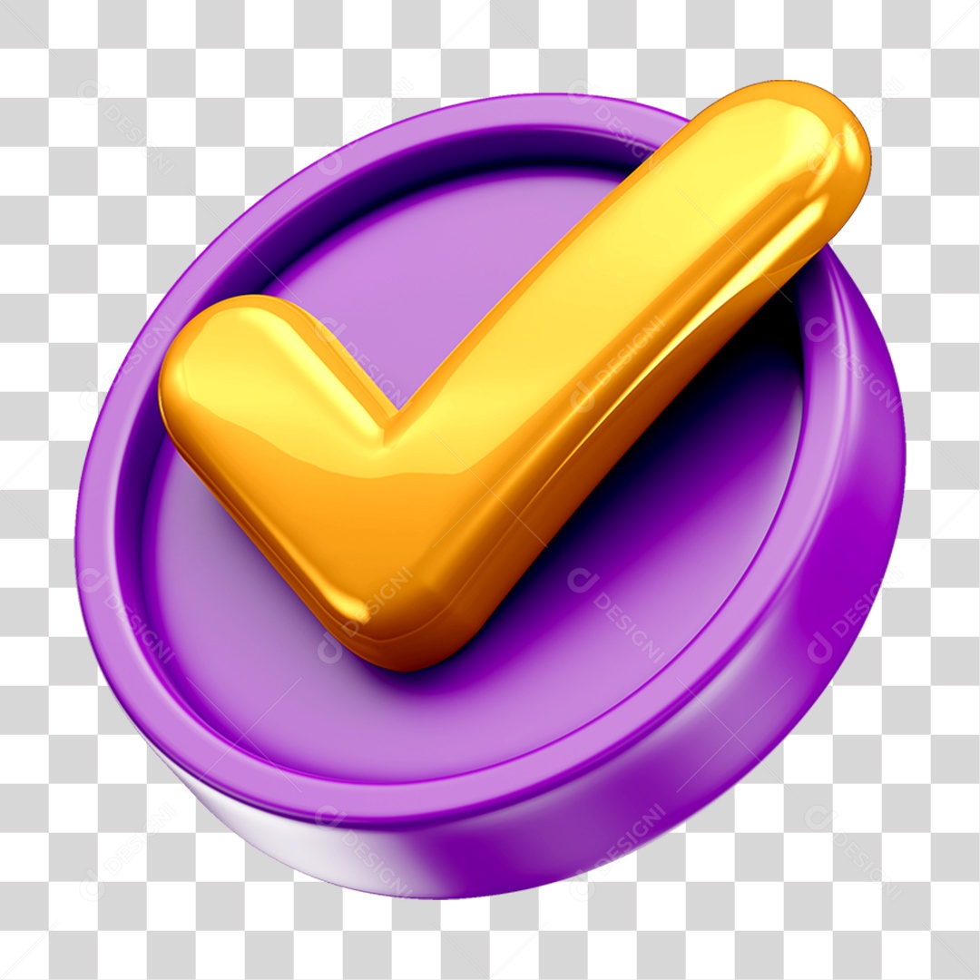 Ícone 3D Check Confirmação Para Composição PNG Transparente