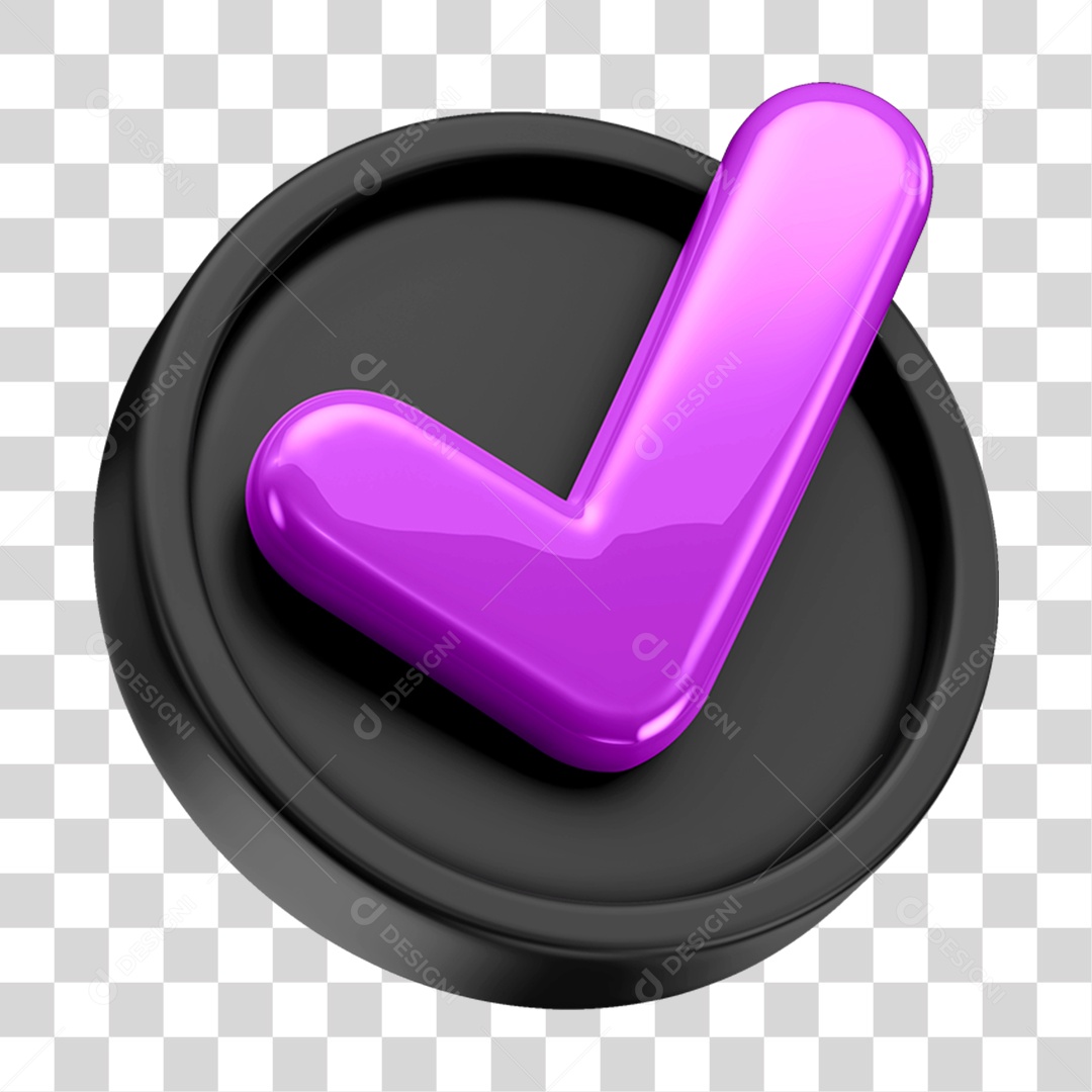 Ícone 3D Check Confirmação Para Composição PNG Transparente