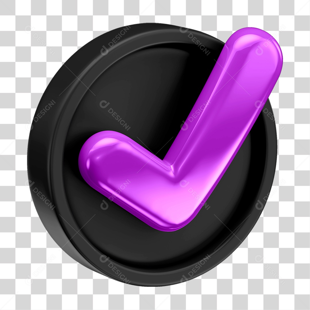 Ícone 3D Check Confirmação Para Composição PNG Transparente